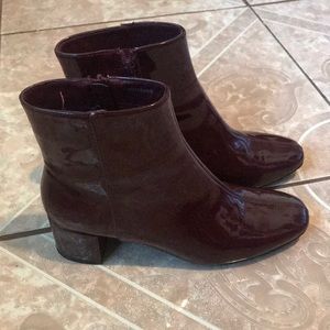 Dark purple Patent Faux Leather Booties